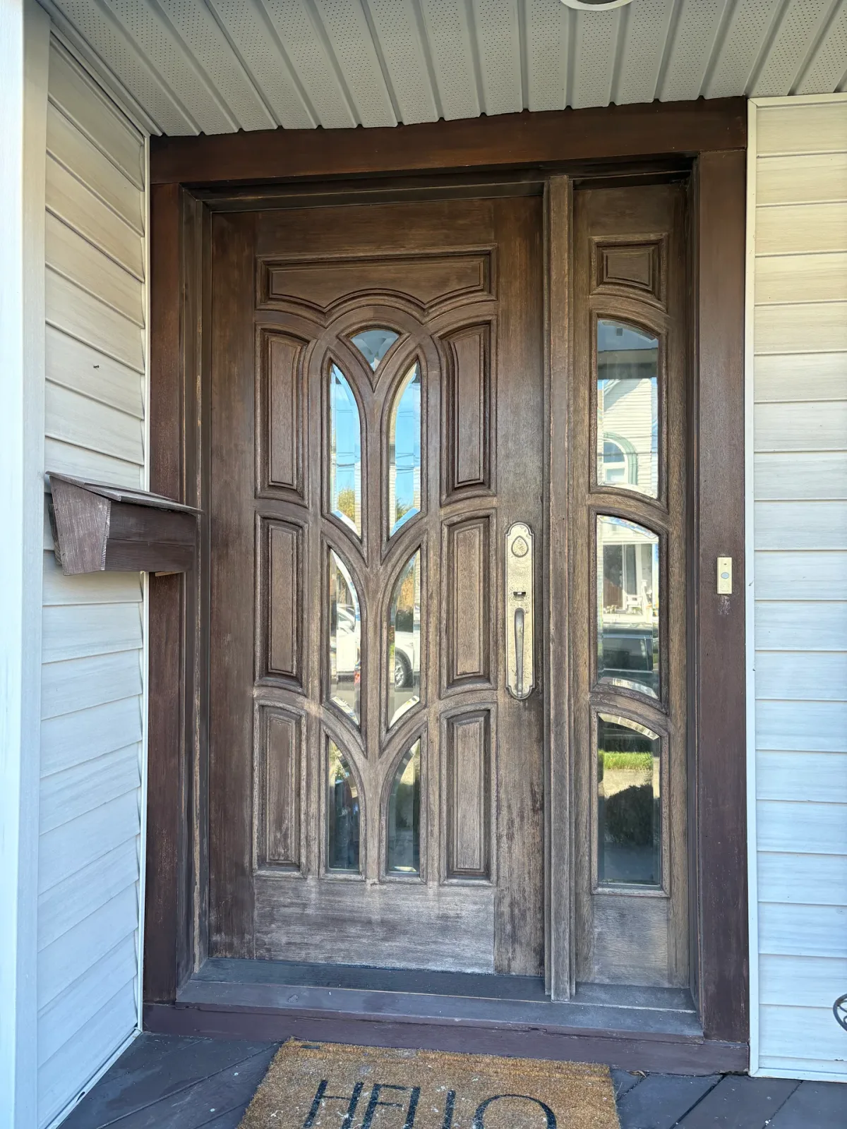 Front Entry Door Refinishing, before