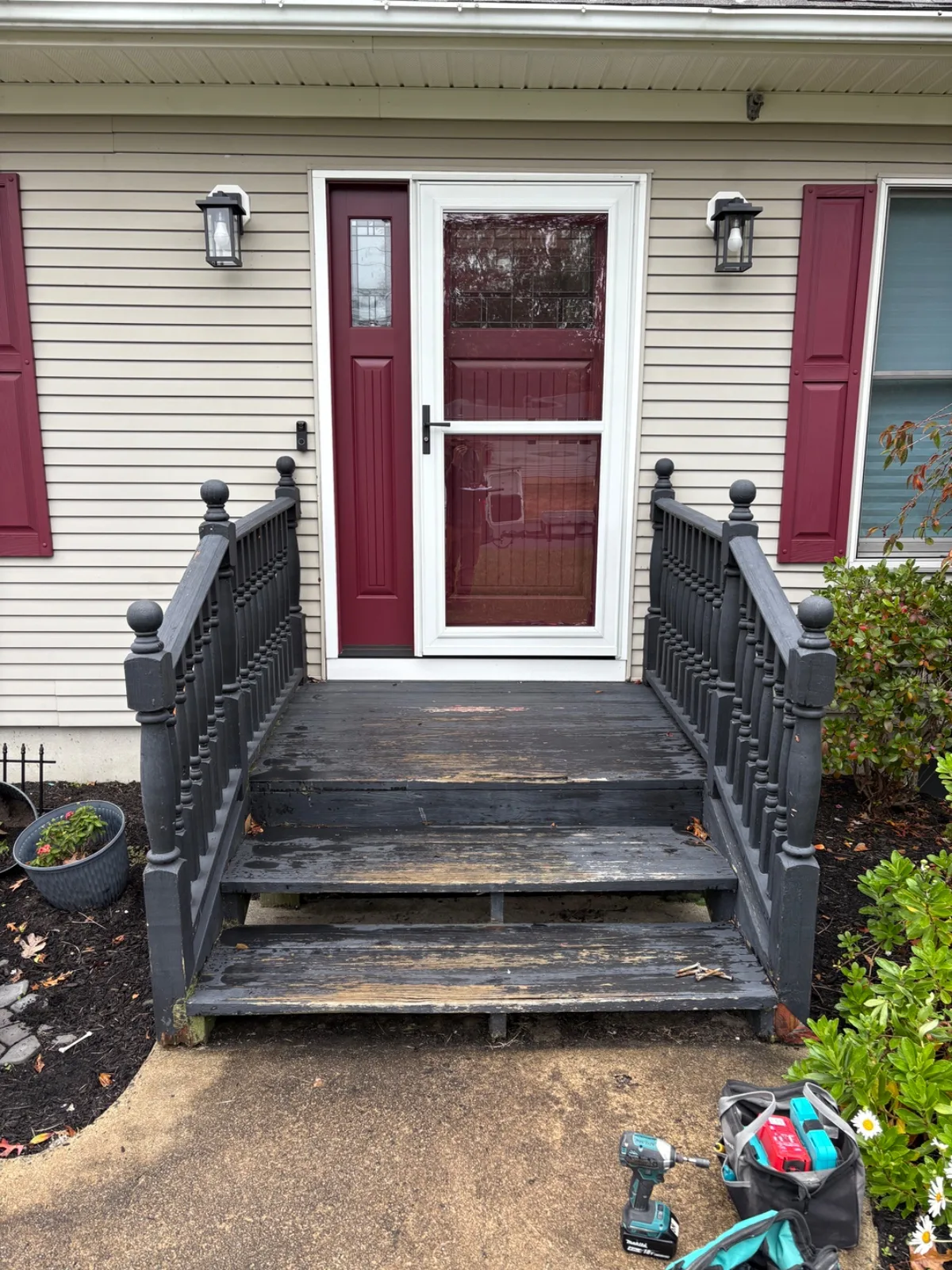 Composite Front Porch Rebuild, before